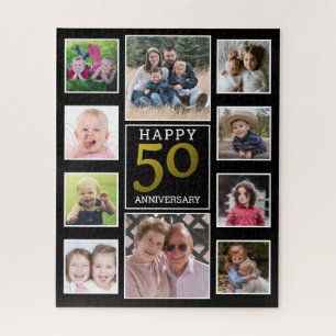 50th Gold Wedding Anniversary 10 Photo Collage Legpuzzel