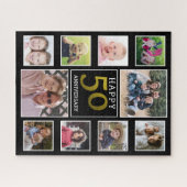 50th Gold Wedding Anniversary 10 Photo Collage Legpuzzel (Horizontaal)