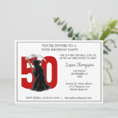 50th Grim Reaper Birthday Invitation Kaart (Staand voorkant)