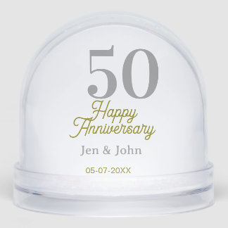 50th happy anniversary name date silver gold date