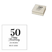 50th happy anniversary name date silver gold date  	rubberstempel (Gestempeld)