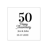 50th happy anniversary name date silver gold date  	rubberstempel (Afrduk)