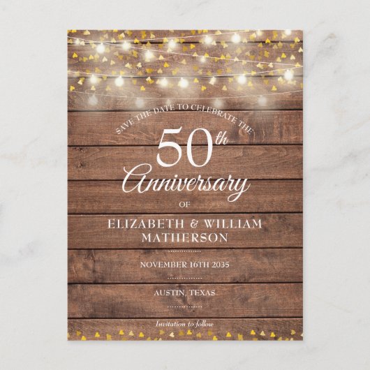 50th Jubileum het Hood van de Lichten van het Koor Aankondigingskaart (Voorkant)