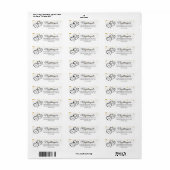 50th Jubileum Script Hearts Monogram Initialen Etiket (Full Sheet)
