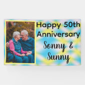 50th Jubileum Tie Dye One Foto Spandoek (Horizontaal)