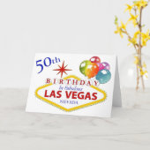 50th Las Vegas Birthday Kaart (Gele Bloem)