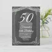 50TH Mexican birthday Tequila Party Chalkboard Kaart (Staand voorkant)