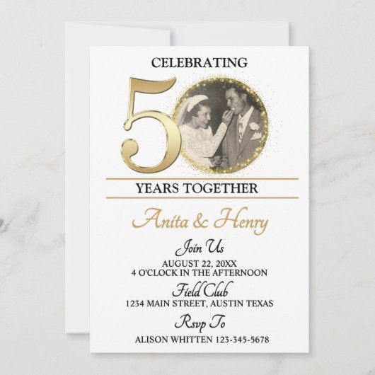 50th Milestone Anniversary Party Invitation (Devant)