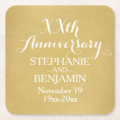 50th of ander Jubileum van het Weddenschap Geperso Vierkante Kartonnen Onderzetter (Voorkant)