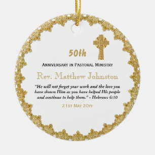 50th Ordination Jubileum Persoonlijke scripts Keramisch Ornament