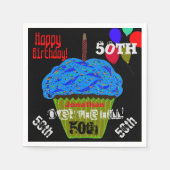 50th Over the Hill Personalized Blue Cupcake Servet (Voorkant)
