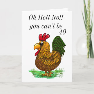 50th Rooster Birthday card, Oh Hell No Bedankkaart