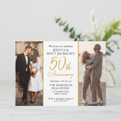 50th Wedding Anniversary Celebration Then and Now Kaart (Staand voorkant)