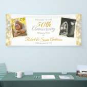 50th Wedding Anniversary Gold Bokeh Photo Welcome Spandoek (Beurs)