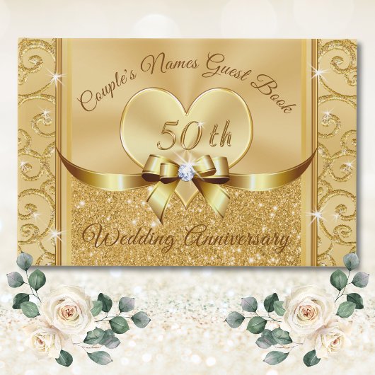 50th Wedding Anniversary Guest Book Personalized Gastenboek