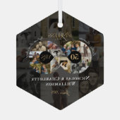50th Wedding Anniversary Infinity Photo Collage Glas Ornament (Achterkant)