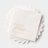 50th Wedding Anniversary Napkins Elegant Gold (Insitu (empilé))