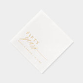 50th Wedding Anniversary Napkins Elegant Gold (Droite)