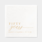 50th Wedding Anniversary Napkins Elegant Gold (Recto)