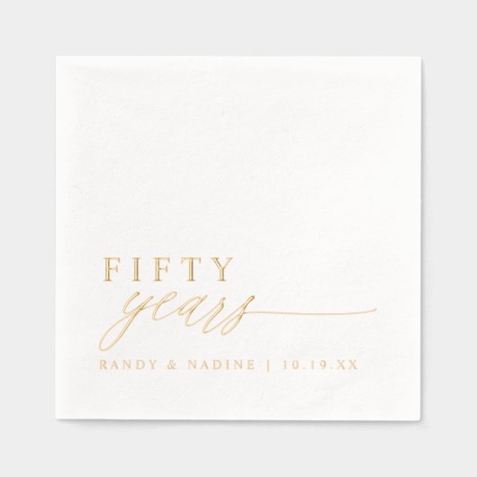 50th Wedding Anniversary Napkins Elegant Gold (Recto)