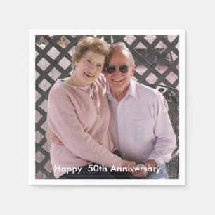 50th Wedding Jubileum Aangepaste foto Servet
