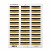 50th Wedding Jubileum Black Gold Address Etiket (Full Sheet)