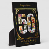 50th Wedding Jubileum Black Gold Photo Collage Fotoplaat (Zijkant)