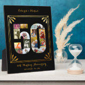50th Wedding Jubileum Black Gold Photo Collage Fotoplaat (Zijkant)