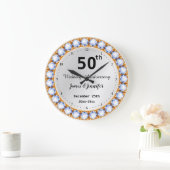 50th Wedding Jubileum diamant Aangepaste namen Grote Klok (Huis)
