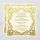 50th Wedding Jubileum Faux Gold Celtic Knot Kaart (Voorkant / Achterkant)