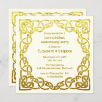 50th Wedding Jubileum Faux Gold Celtic Knot