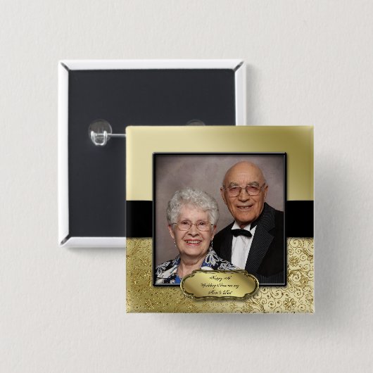 50th Wedding Jubileum Foto Button (Voorkant /achterkant)