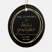 50th Wedding Jubileum Gepersonaliseerd Keramisch Ornament (Links)