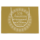 50th Wedding Jubileum Gepersonaliseerd Large Cadeauzakje (Voorkant)