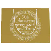 50th Wedding Jubileum Gepersonaliseerd Large Cadeauzakje (Achterkant)