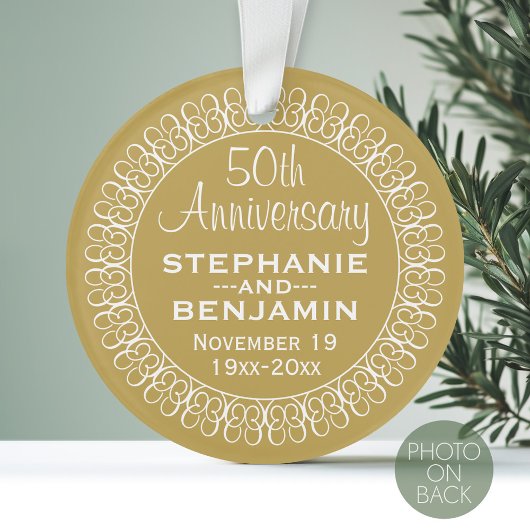 50th Wedding Jubileum Gepersonaliseerd Ornament