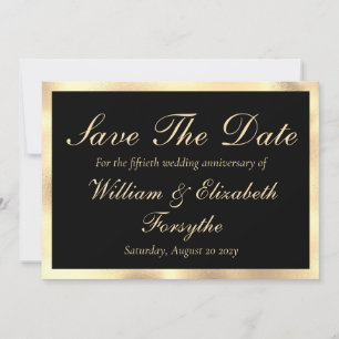 50th Wedding Jubileum Gold Black Opslaan Datum Save The Date