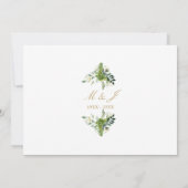 50th Wedding Jubileum Greenery Gold Foto Kaart (Achterkant)
