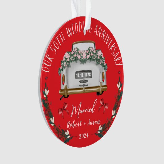 50th Wedding Jubileum Keepomwille Design Ornament (voorkant)