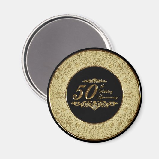 50th Wedding Jubileum Magnet Magneet (Voorkant / Achterkant)