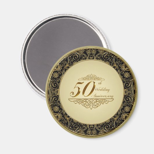 50th Wedding Jubileum Magnet Magneet (Voorkant / Achterkant)