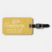 50th Wedding Jubileum Persoonlijk Golden Bagagelabel (Voorkant horizontaal)