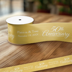 50th Wedding Jubileum Persoonlijk Golden Lint