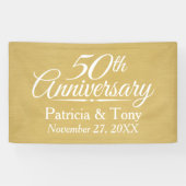 50th Wedding Jubileum Persoonlijk - goud Spandoek (Horizontaal)