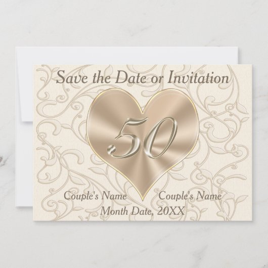 50th Wedding Jubileum sparen de Datumkaarten Save The Date (Voorkant)