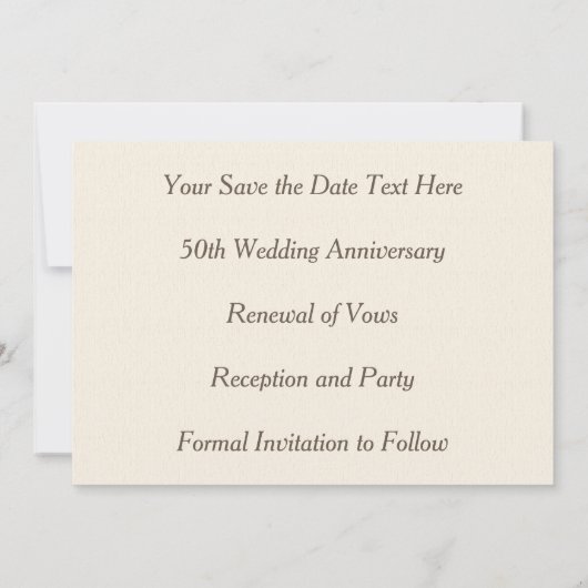 50th Wedding Jubileum sparen de Datumkaarten Save The Date (Achterkant)