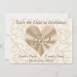50th Wedding Jubileum sparen de Datumkaarten Save The Date