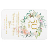 50th Wedding Jubileum Sparen het Roos van de Datum Magneet (Horizontaal)