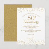 50th Wedding Jubileum Verander de Datum Aankondigingskaart (Voorkant / Achterkant)