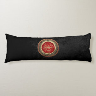 [510] Vegvisir - Viking Gold Magic Runass Lichaamskussen